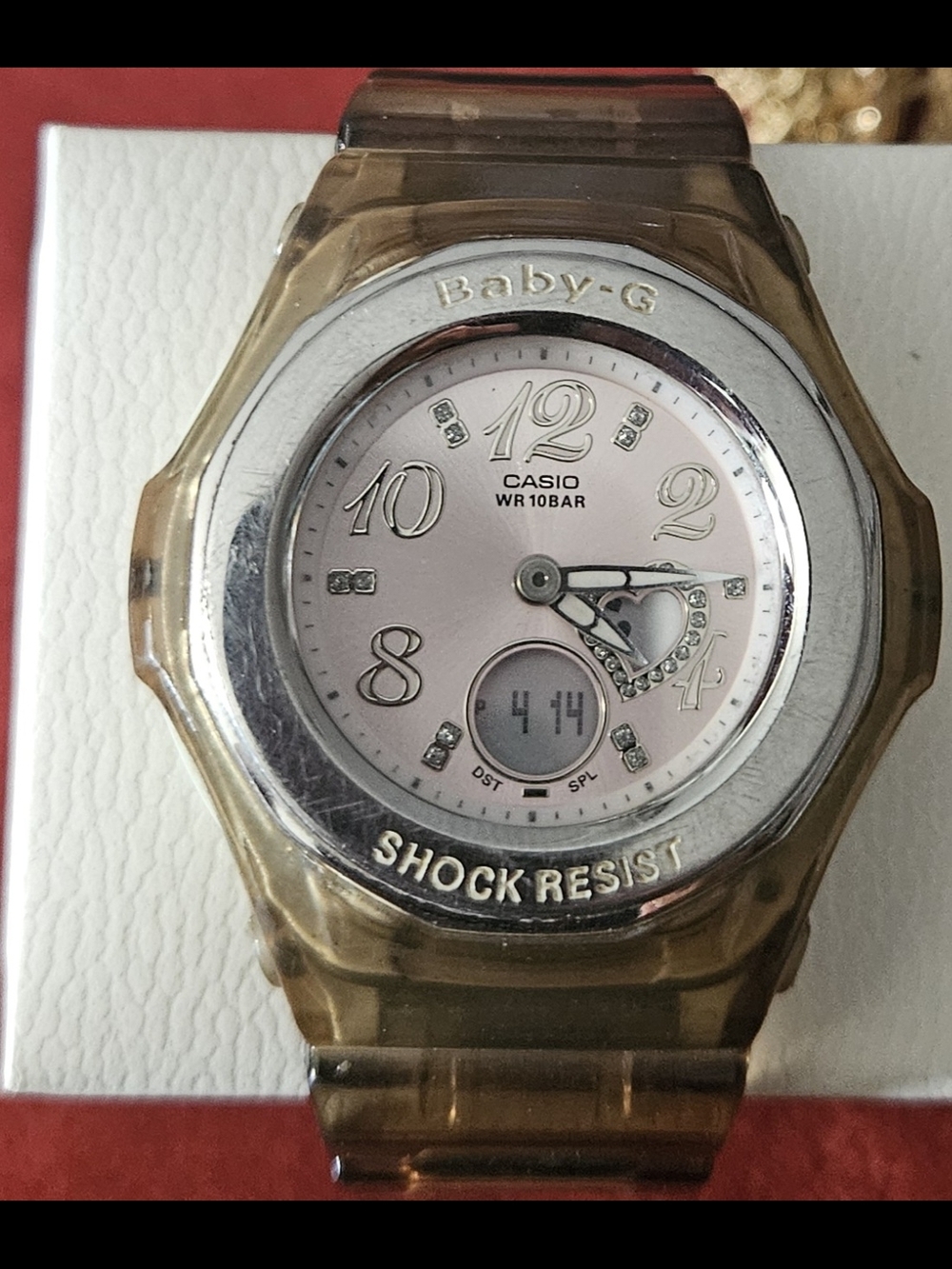 Casio Baby-G Pink Dial Translucent Brown Resin Women's Watch